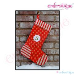 Posh and Proper - Patch Stocking PDF Sewing Pattern - Includes Circle Applique Monogram A-Z