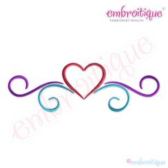 Simple Heart Flourish Border - Small