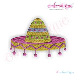 Sombrero Filled Embroidery Design