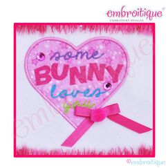 Some Bunny Love You Heart Applique - Small