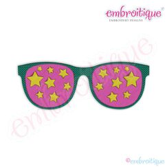 Super Star Sunglasses 2 Filled Embroidery Design