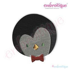 Penguin Head Filled Embroidery Design