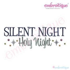 Silent Night Holy Night Embroidery Design