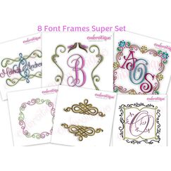 Font Frames Set - 8 of our Best Selling Machine Embroidery Monogram Font Frames- Instant Email Delivery Download Machine embroidery design Font Frames Set - 8 of our Best Selling Machine Embroidery Monogram Font Frames