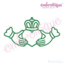 Clauddagh Outline St. Patrick's Day Irish Embroidery Design