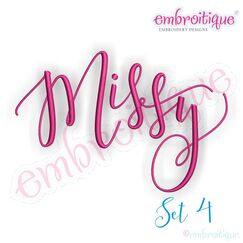 Melissa Monogram Set - Hand Lettered Calligraphy Script - Set 4 - 1", 2", 3"