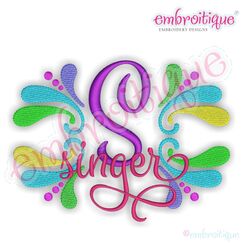 Singer Monogram Font Frame