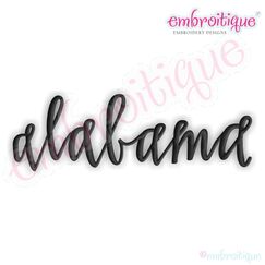 Alabama Script 1 - Calligraphy Hand lettered USA State Name Roll Tide Bama