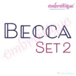 Becca Set 2 - EXCLUSIVE - Thin Calligraphy Swash Upright Alphabet Font for Machine Embroidery