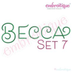 Becca Set 7 - EXCLUSIVE - Thin Calligraphy Swash Upright Alphabet Font for Machine Embroidery