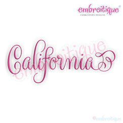 California Calligraphy Fancy Script 3 USA United States Machine Embroidery Design