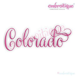 Colorado Calligraphy Fancy Script 3 USA United States Machine Embroidery Design