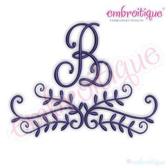 Curly Leaf Monogram Embellishment Frame Border