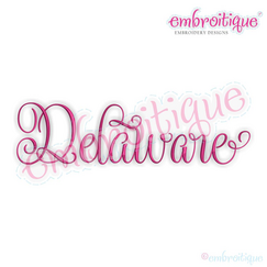 Delaware Calligraphy Fancy Script 3 USA United States Machine Embroidery Design