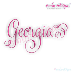 Georgia Calligraphy Fancy Script 3 USA United States Machine Embroidery Design