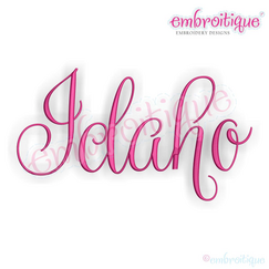 Idaho Calligraphy Fancy Script 3 USA United States Machine Embroidery Design