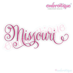 Missouri Calligraphy Fancy Script 3 USA United States Machine Embroidery Design
