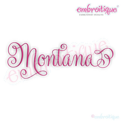 Montana Calligraphy Fancy Script 3 USA United States Machine Embroidery Design