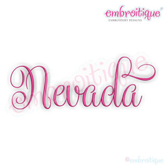 Nevada Calligraphy Fancy Script 3 USA United States Machine Embroidery Design