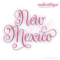 New Mexico Calligraphy Fancy Script 3 USA United States Machine Embroidery Design