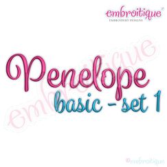 Penelope Set 1 - Calligraphy Script Monogram Alphabet Font for Machine Embroidery