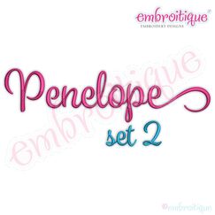 Penelope Set 2 - Exclusive Calligraphy Script Monogram Alphabet Font for Machine Embroidery