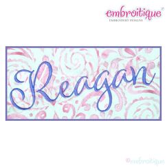 Reagan Beautiful Classy Upright Calligraphy  Script Monogram Embroidery Font - Exclusive