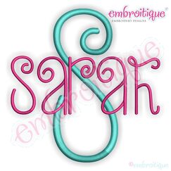 Sarah Thin Curly Whimsical Monogram Alphabet