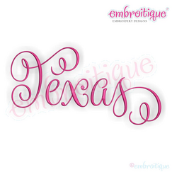 Texas Calligraphy Fancy Script 3 USA United States Machine Embroidery Design