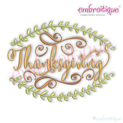 Thanksgiving Curly Swirly Design with Wreath Frame