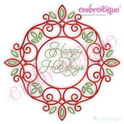 Vintage Curly Scroll Circle Monogram Font Frame - Perfect for the holidays!