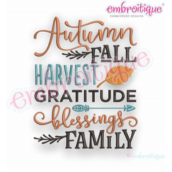 Autumn Fall Harvest Gratitude Block