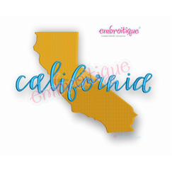 California State Shape with Script