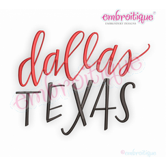 Dallas Texas - Embroitique Machine Embroidery Design