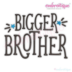 Bigger Brother with Stars Sibling Machine Embroidery Design - Embroitique