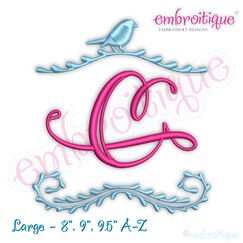 Bird Frame Monogram Font Large Sizes