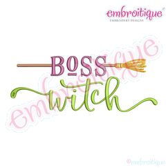 Boss Witch with Broom Funny Halloween