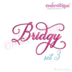 Bridget Monogram Set 3 - Small - Beautiful Calligraphy Swash Interchangeable Machine Embroidery Alphabet font - BX files included