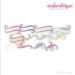 Buttercup Accents 16 - 26 - Calligraphy Decorative Embellishments - Embroitique  Machine Embroidery Designs