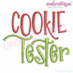 Christmas Cookie Tester Holiday Eve Digital Machine Embroidery Design