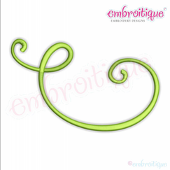 Curly Swirly Calligraphy Flourish Accent Embellishment 3 Machine Embroidery Design - 11 sizes!  Embroitique