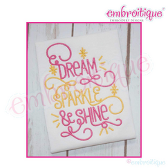Dream Sparkle & Shine Curly Cute Machine Embroidery Design