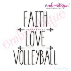 Faith Love Volleyball Rae Dunn Style Farmhouse Chic Machine Embroidery Design