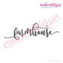 "farmhouse" in Script Font