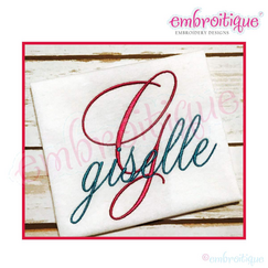 Giselle Font Small- Calligraphy Script Italics Monogram Alphabet - BX files - Machine Embroidery File