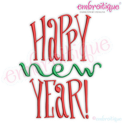 Happy new Year Doodle Holiday Machine Embroidery design