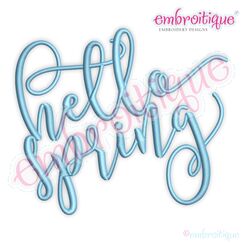 "hello spring" in a script font