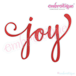 Joy - Calligraphy Patterned Fill Stitch Machine Embroidery Design -  Machine Embroidery File