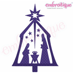 Nativity Scene Fill Stitch machine Embroidery Design