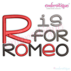 Romeo Monogram Font - Complete Alphabet & Numbers - Machine Embroidery File